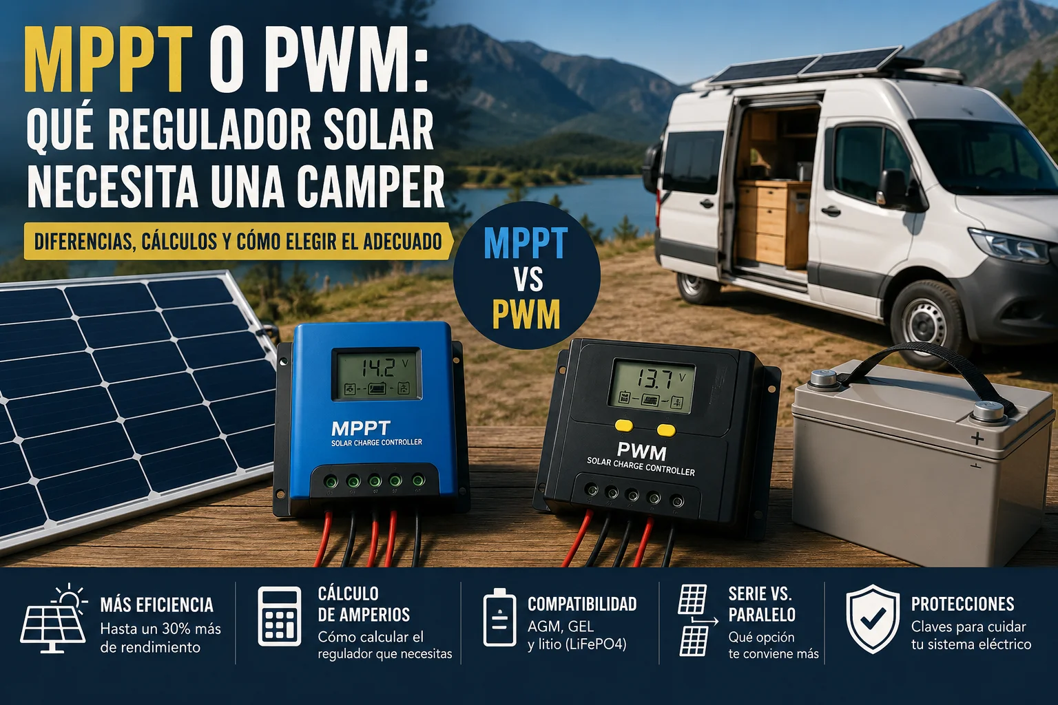 MPPT o PWM: qué regulador solar necesita una camper
